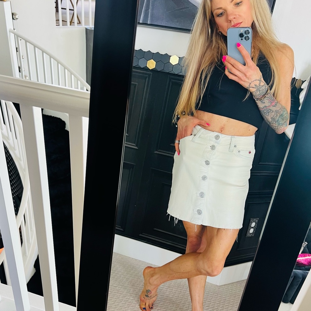 Hudson denim Jean button up skirt